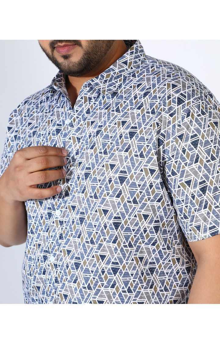 Men's Blue Graphics Casual Shirts