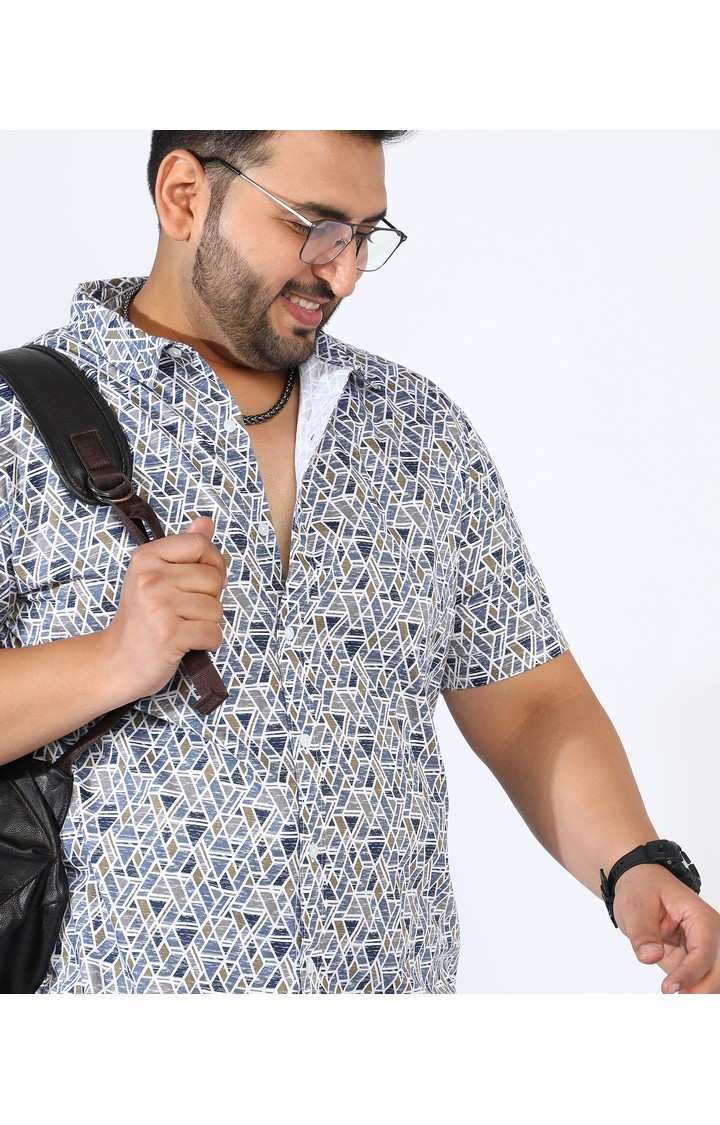 Men's Blue Graphics Casual Shirts