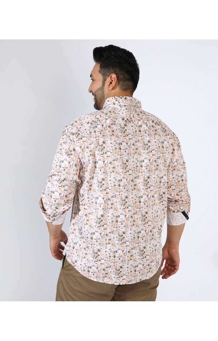 Men's Beige Graphics Casual Shirts