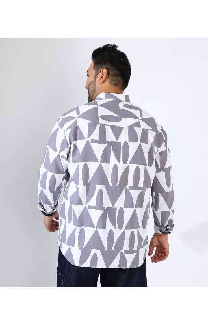 Men's Grey Printed Casual Shirts