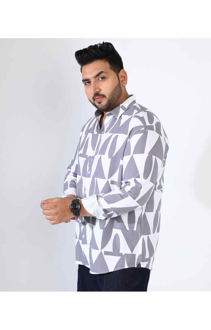 Men's Grey Printed Casual Shirts