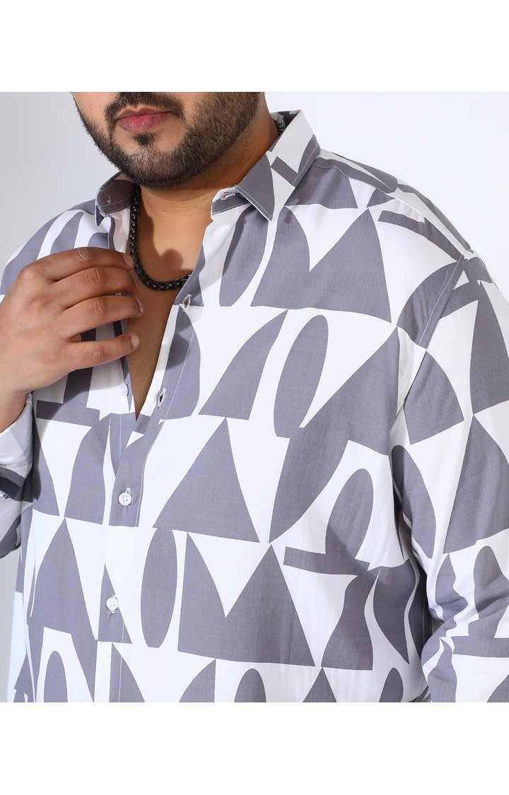 Men's Grey Printed Casual Shirts