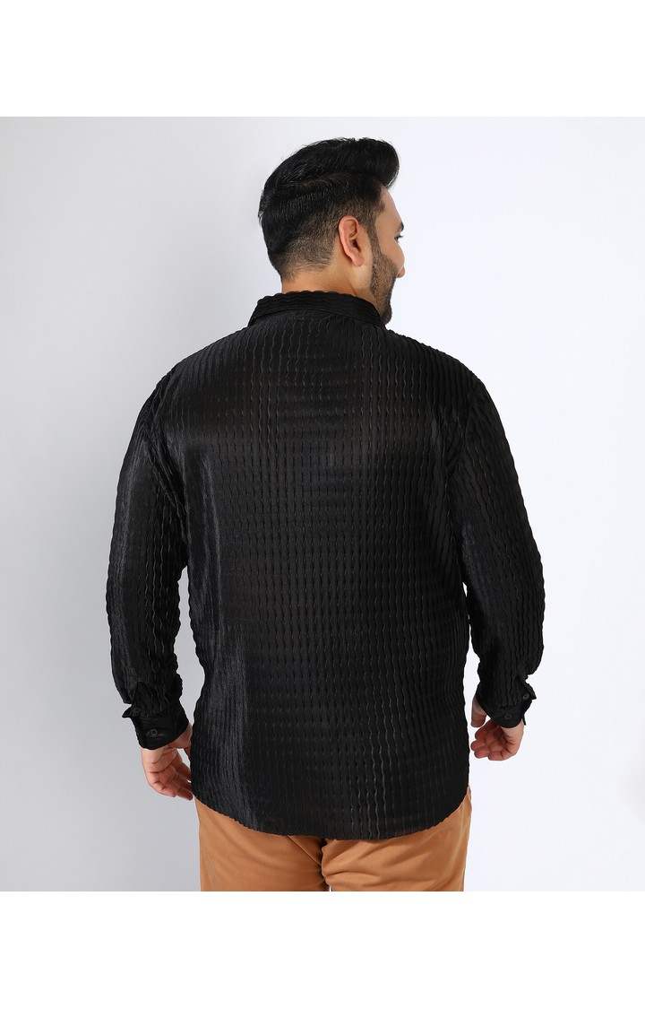 Men's Black Solid Casual Shirts