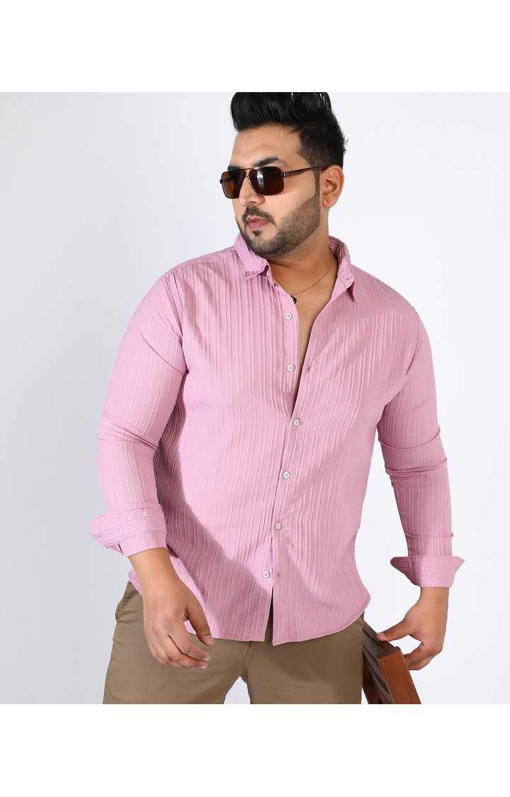 Men's Pink Solid Casual Shirts