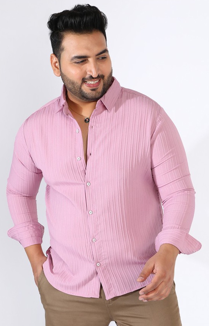 Men's Pink Solid Casual Shirts