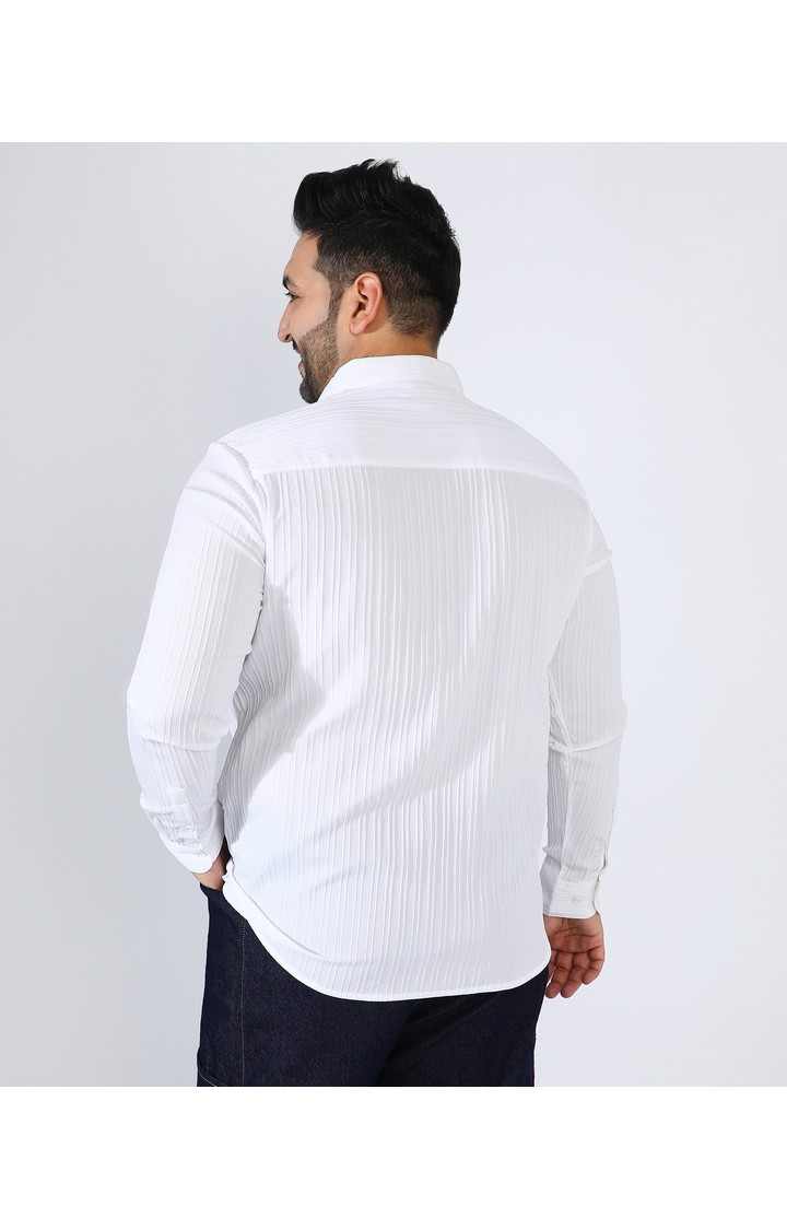 Men's White Solid Casual Shirts