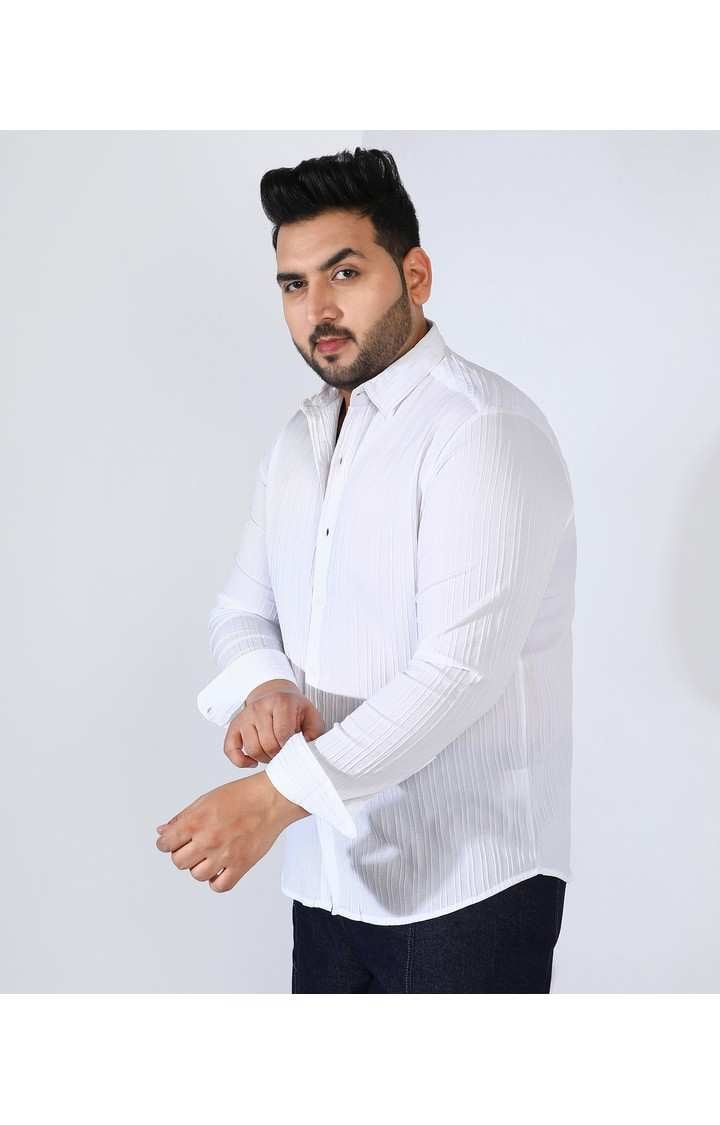 Men's White Solid Casual Shirts