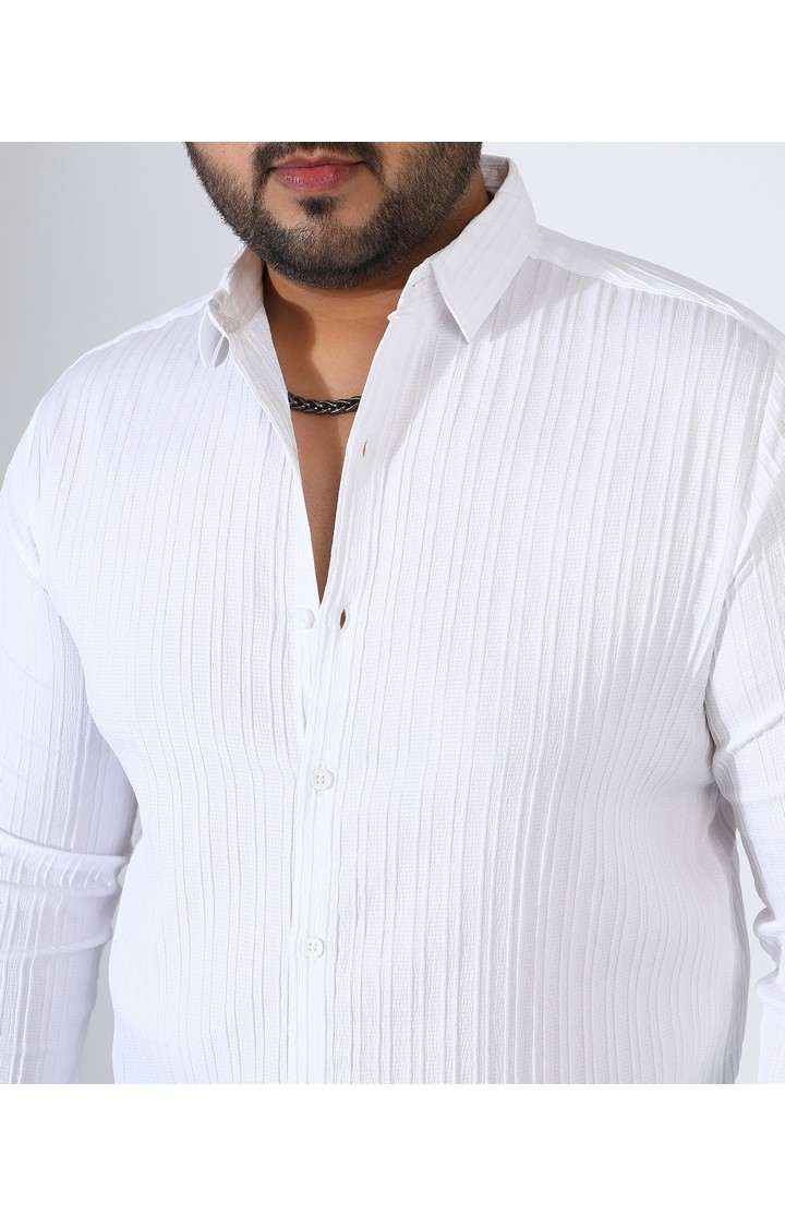 Men's White Solid Casual Shirts