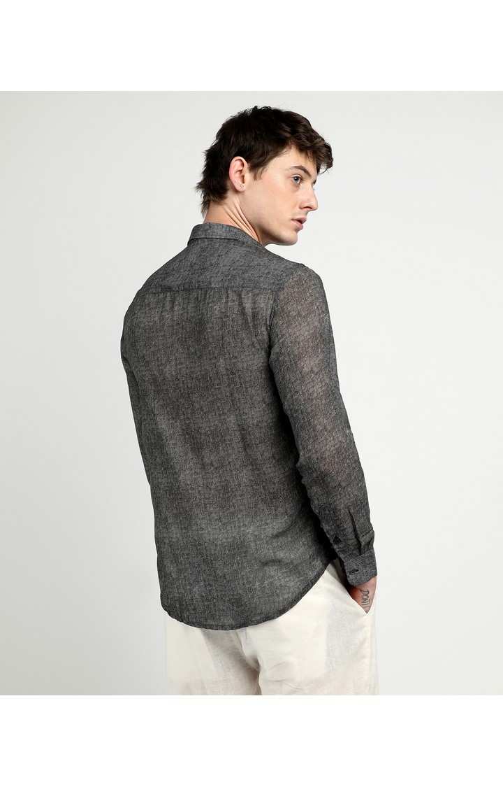 Men's Black Solid Casual Shirts