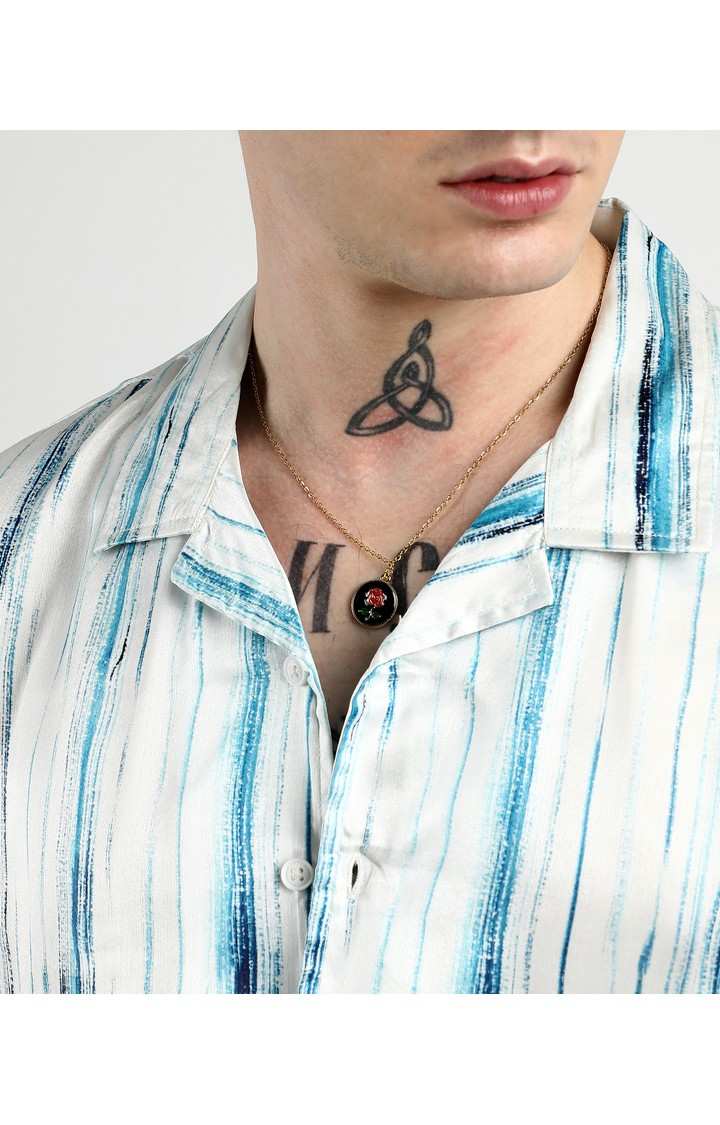 Men's White Printed Casual Shirts
