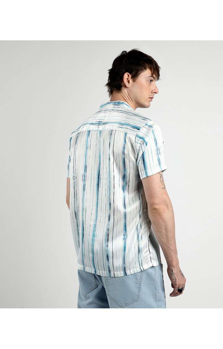Men's White Printed Casual Shirts