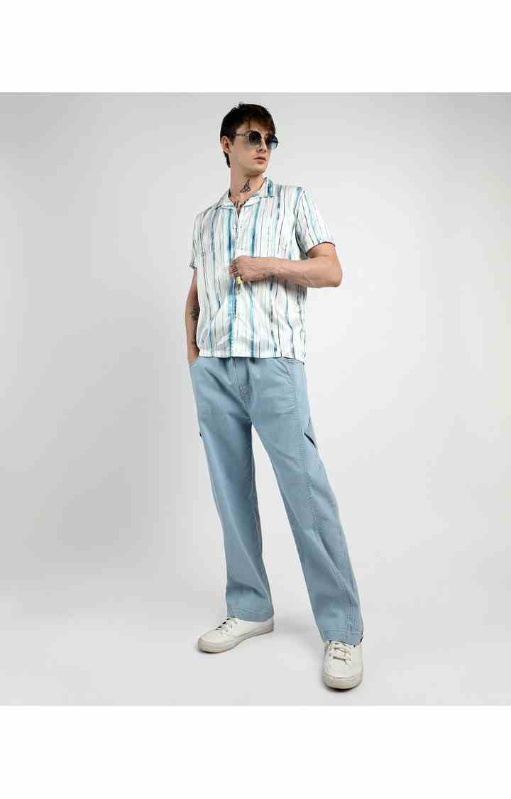 Men's White Printed Casual Shirts