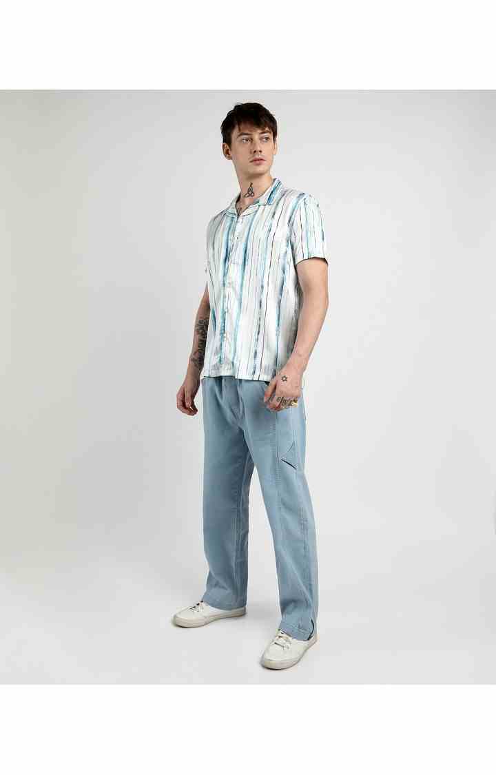 Men's White Printed Casual Shirts