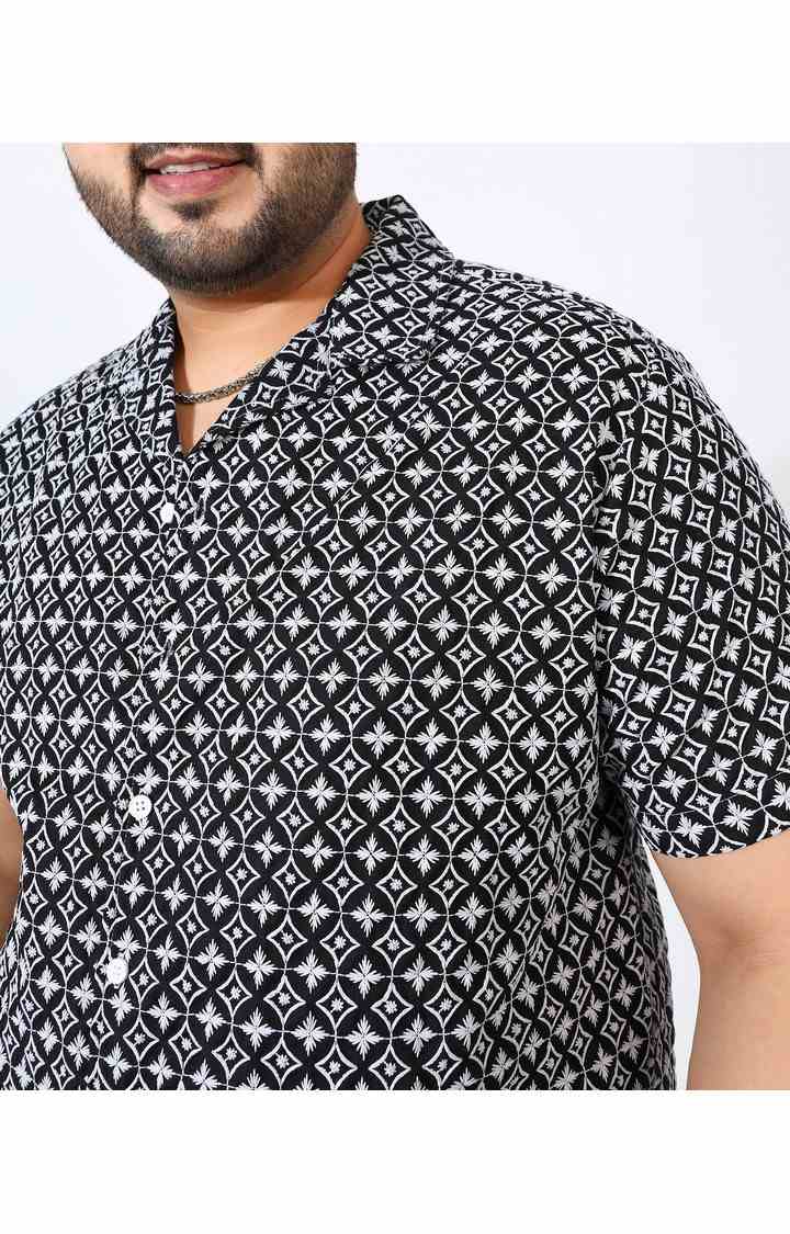 Men's Black Printed Casual Shirts
