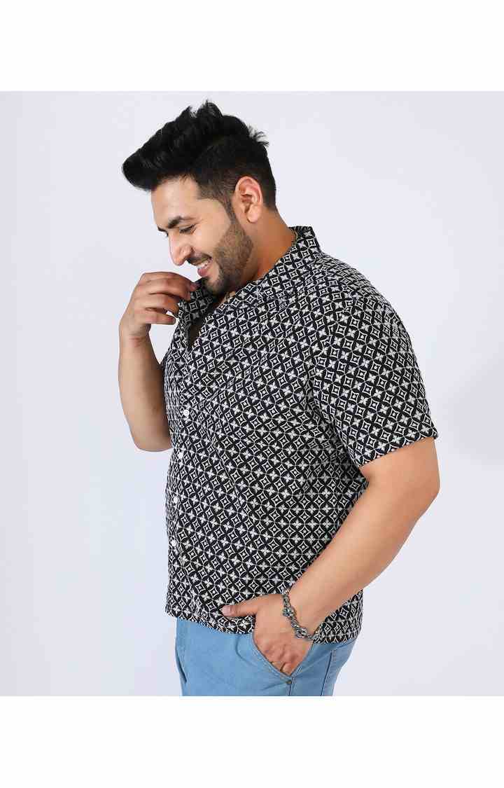 Men's Black Printed Casual Shirts