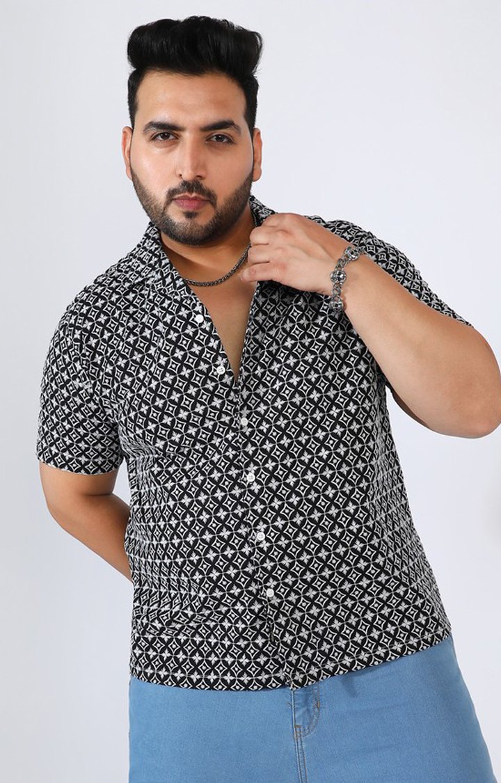 Men's Black Printed Casual Shirts