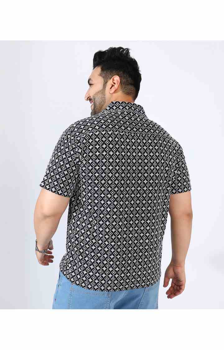 Men's Black Printed Casual Shirts