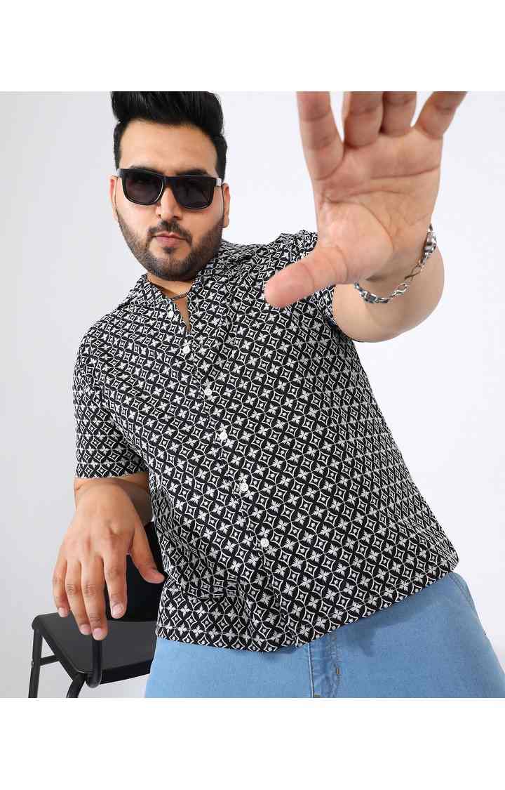 Men's Black Printed Casual Shirts