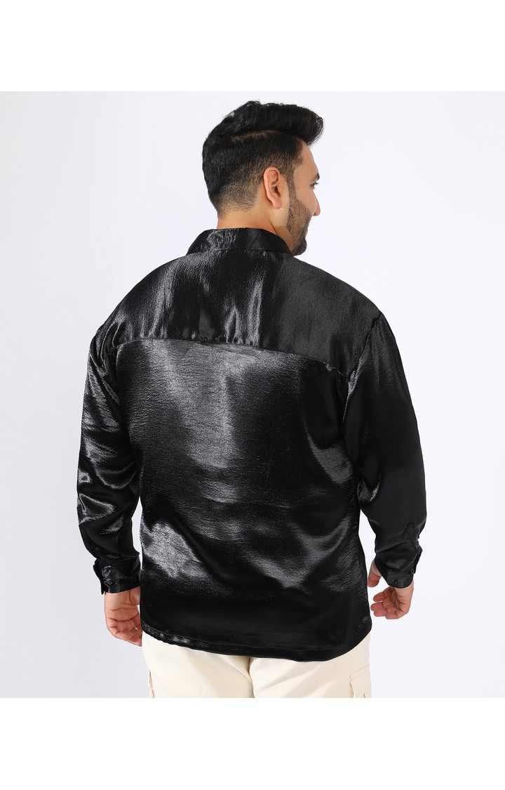 Men's Black Solid Casual Shirts