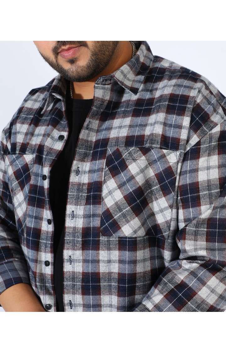Men's Blue Checked Casual Shirts