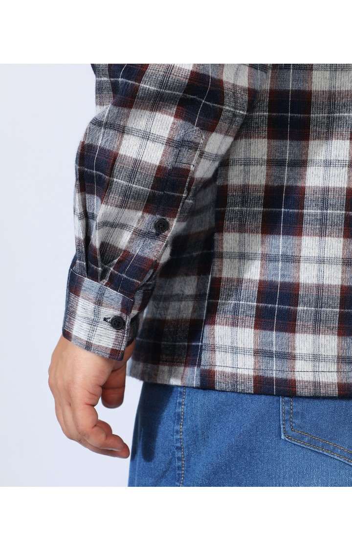 Men's Blue Checked Casual Shirts