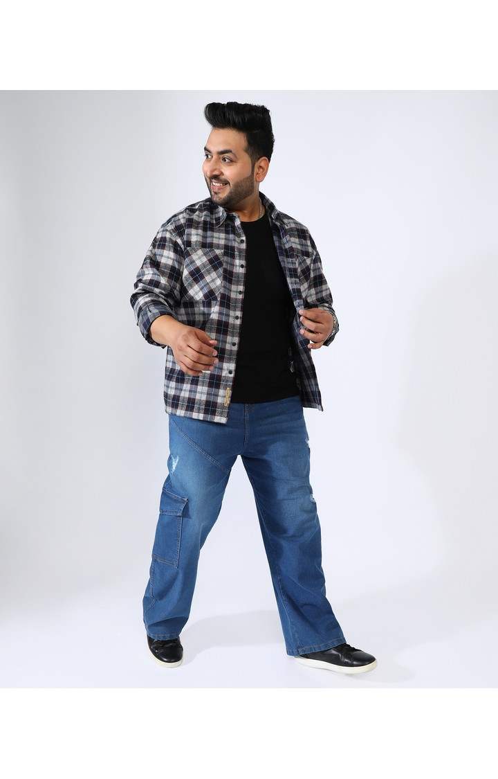 Men's Blue Checked Casual Shirts