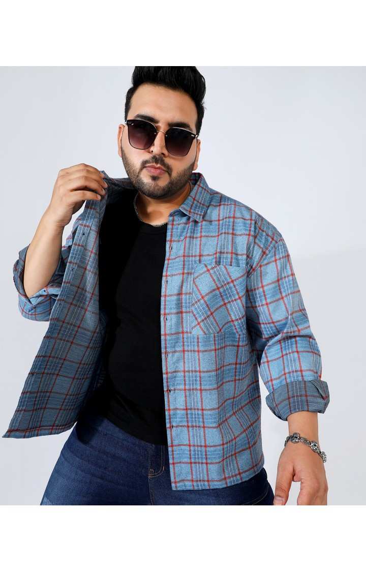 Men's Blue Checked Casual Shirts