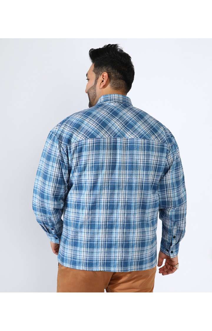 Men's Blue Checked Casual Shirts