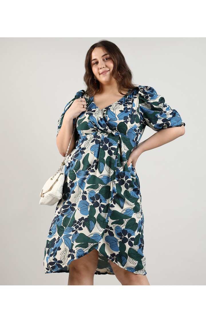Women's Green Printed Dresses
