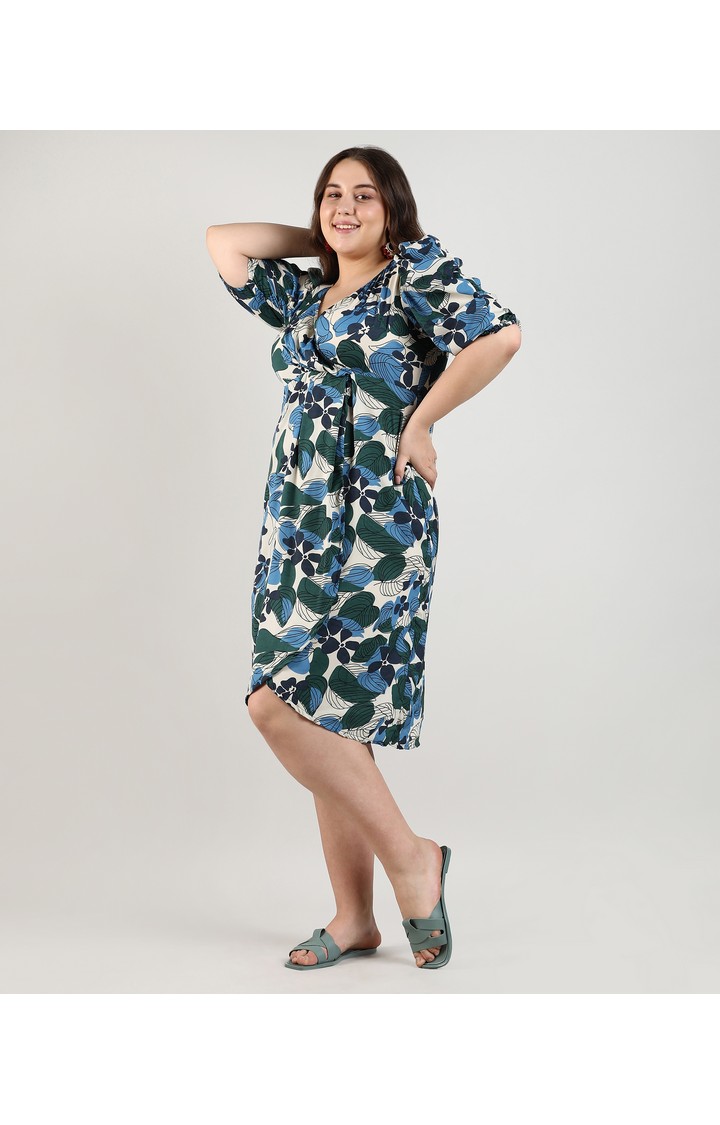 Women's Green Printed Dresses