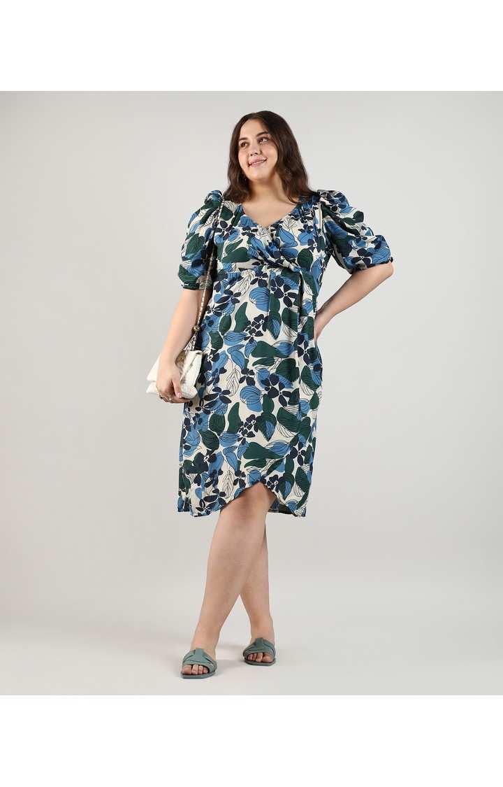Women's Green Printed Dresses