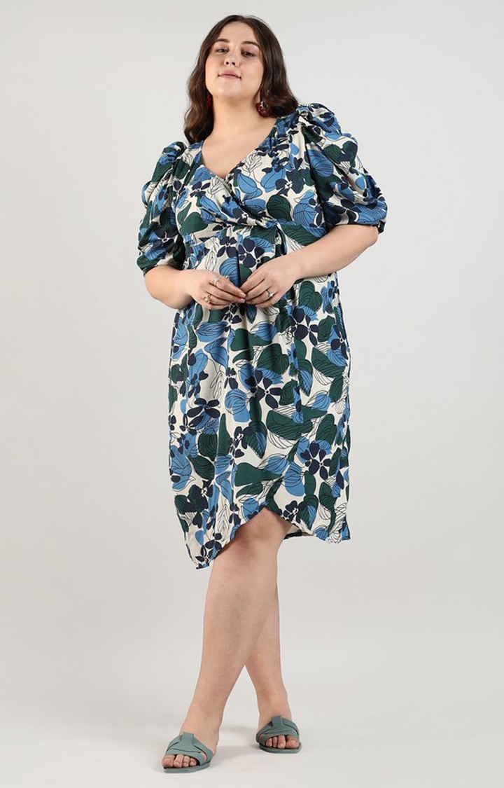 Women's Green Printed Dresses