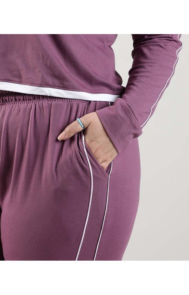 Women's Purple Solid Co-ords