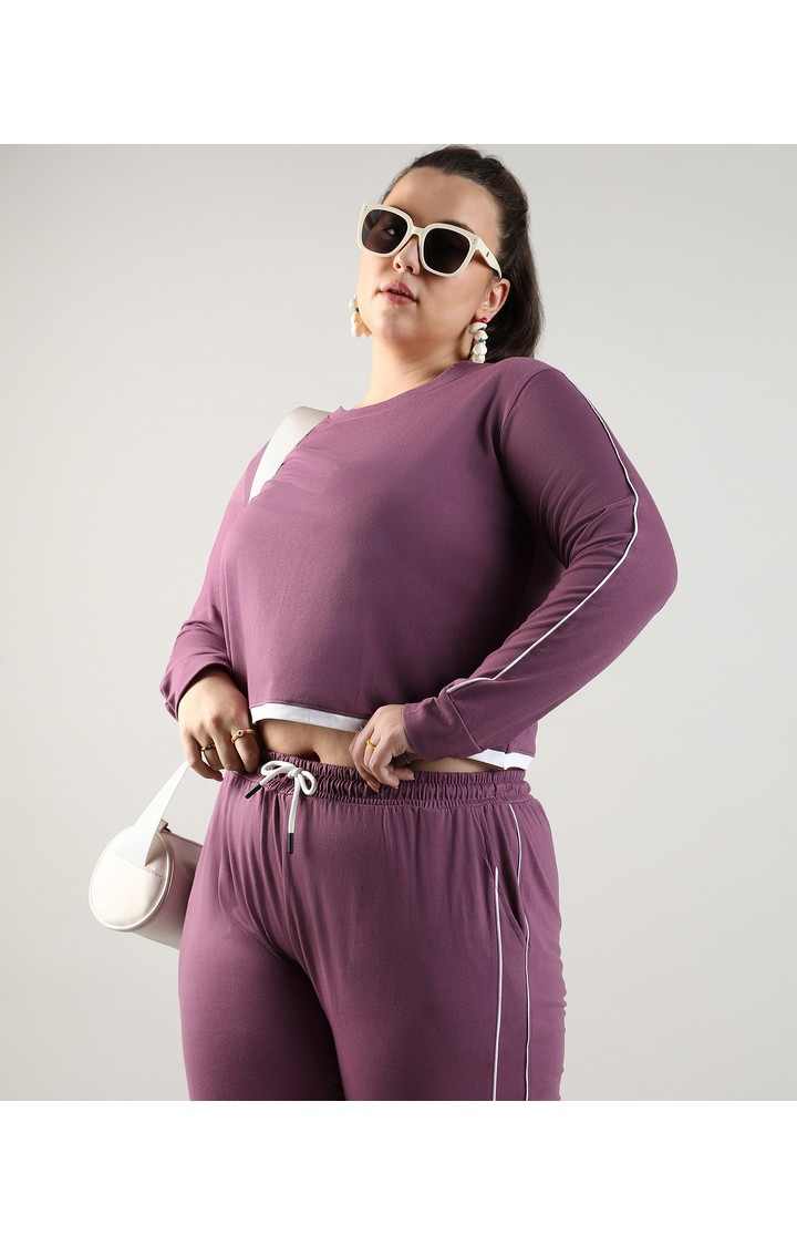 Women's Purple Solid Co-ords