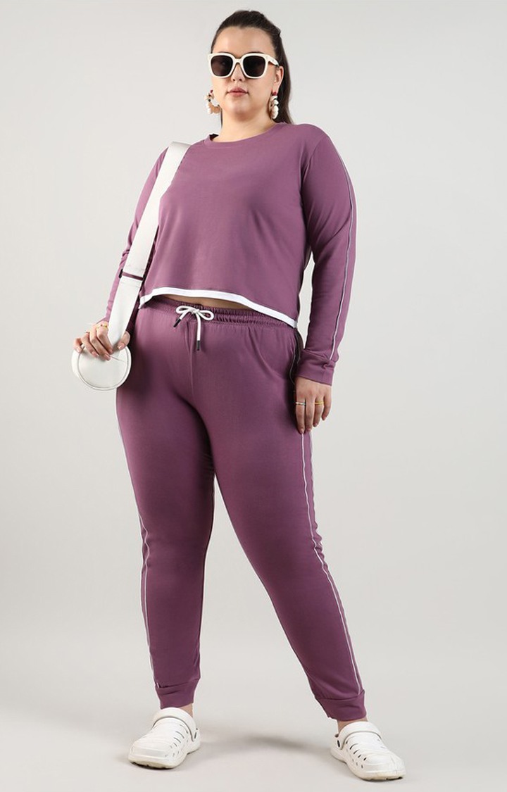 Women's Purple Solid Co-ords