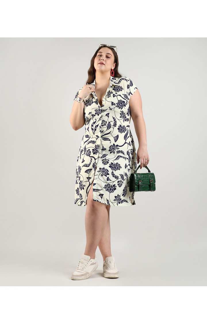 Women's White Printed Dresses