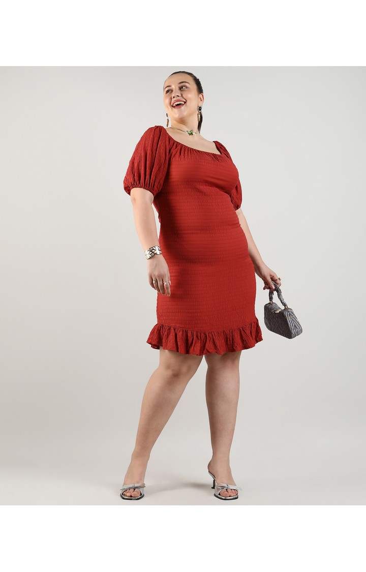Women's Red Solid Dresses