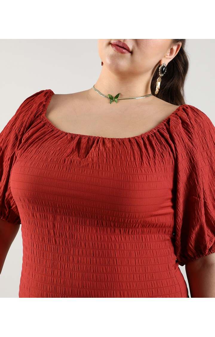 Women's Red Solid Dresses