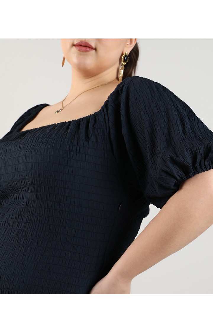 Women's Blue Solid Dresses