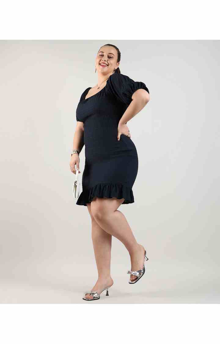 Women's Blue Solid Dresses