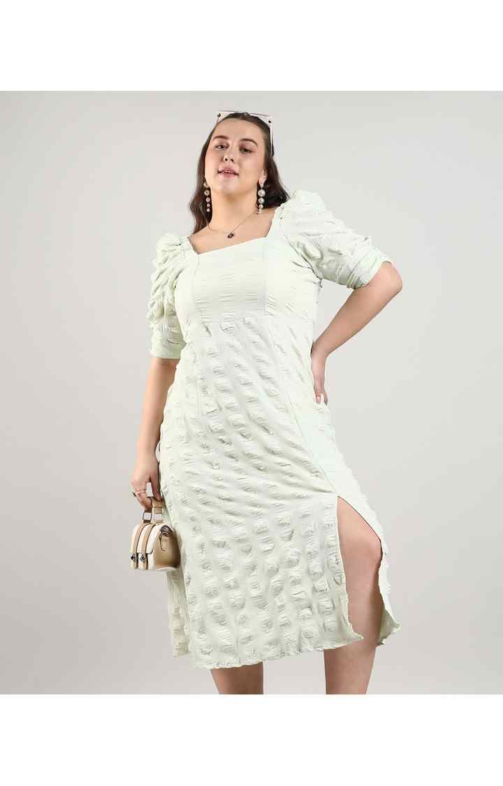 Women's Green Solid Dresses