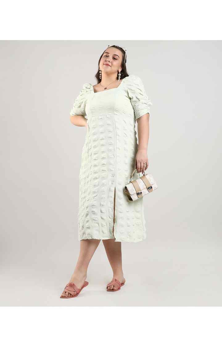 Women's Green Solid Dresses