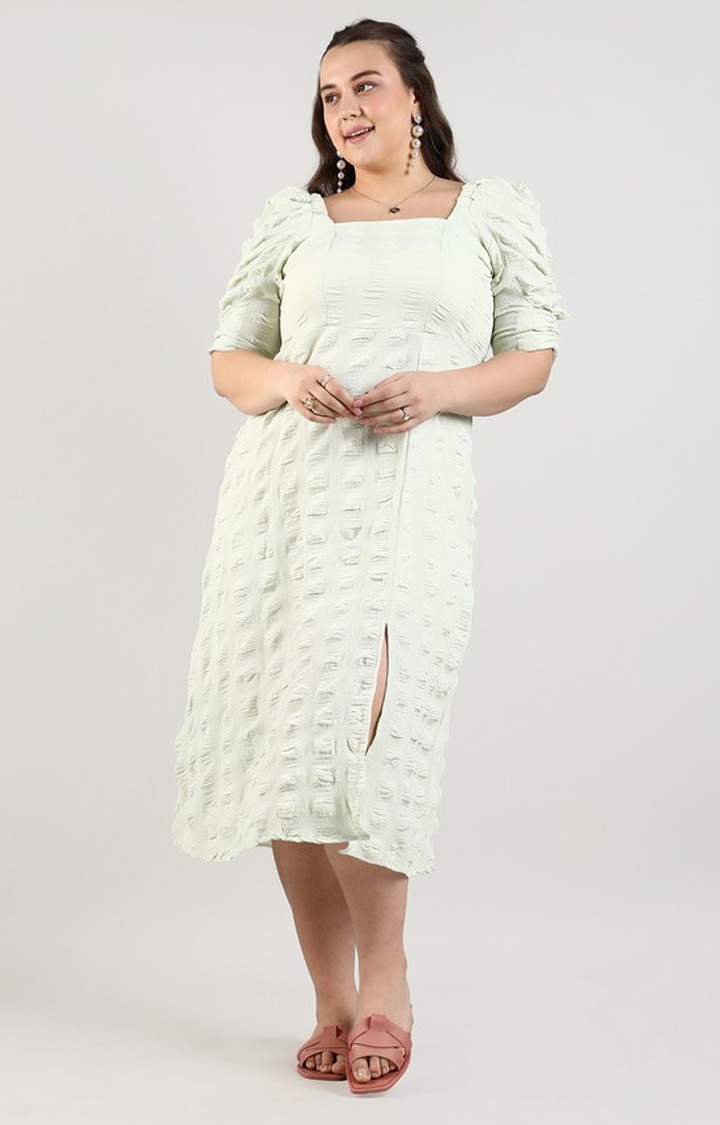 Women's Green Solid Dresses