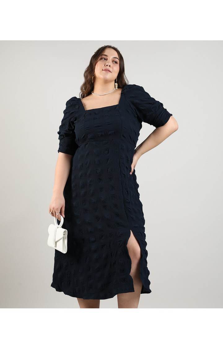 Women's Blue Solid Dresses