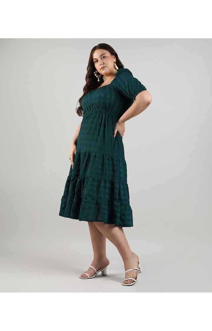 Women's Green Solid Dresses