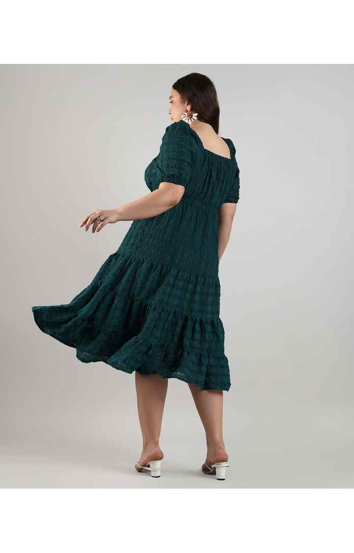 Women's Green Solid Dresses