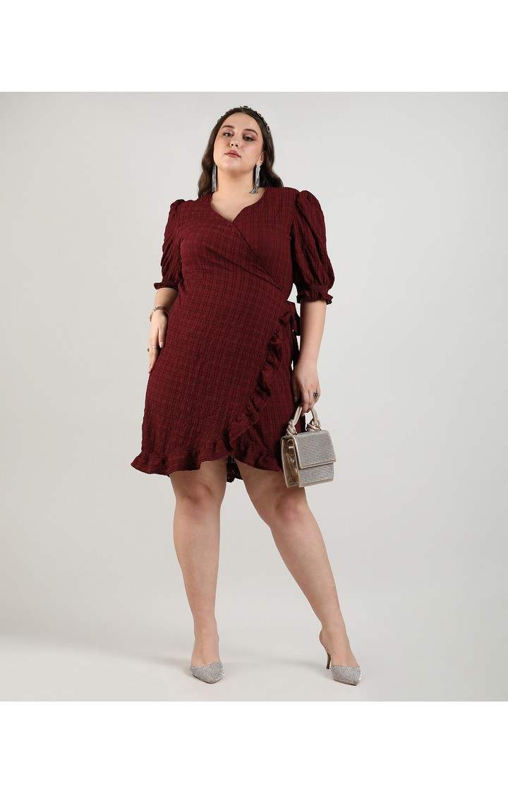 Women's Red Solid Dresses