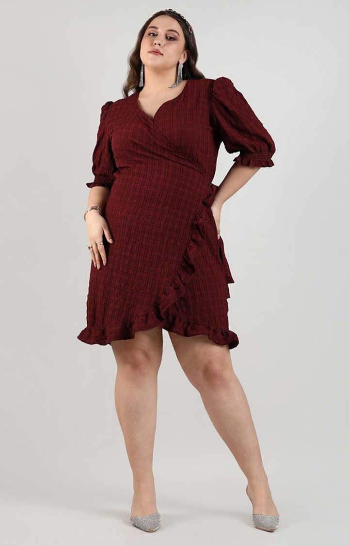 Women's Red Solid Dresses