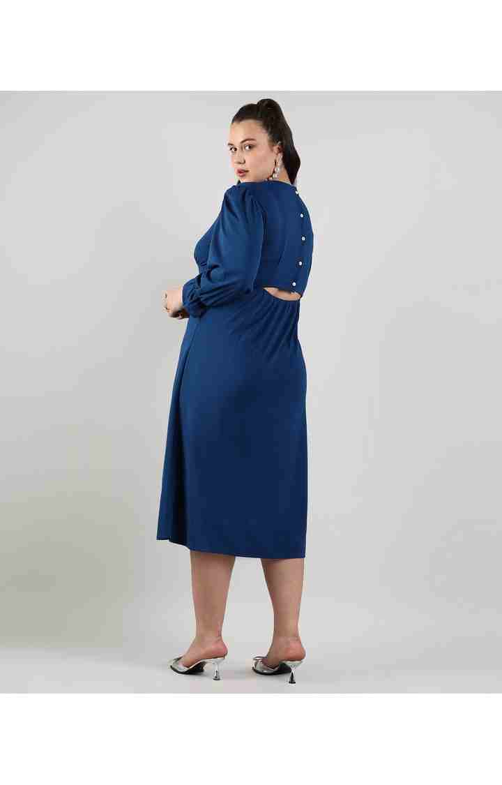 Women's Blue Solid Dresses