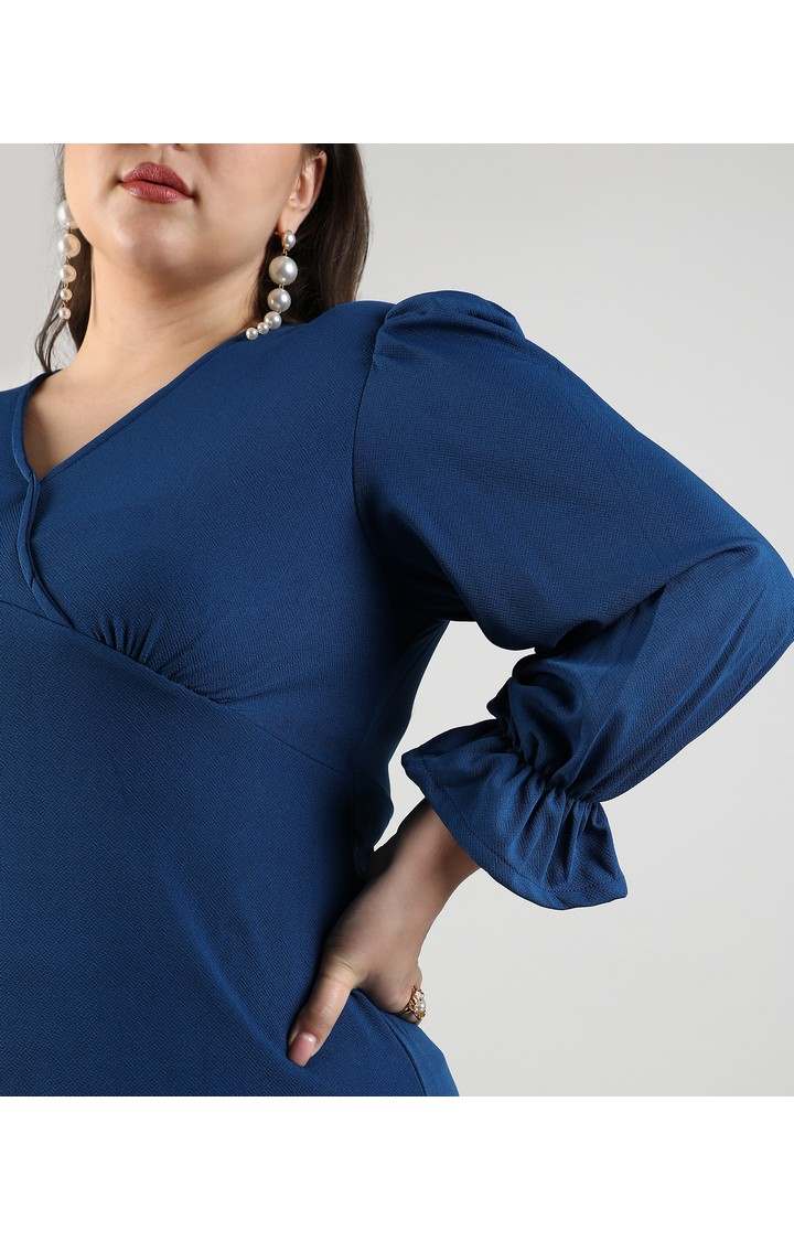 Women's Blue Solid Dresses